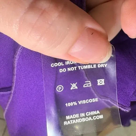 NWOT Rat And Boa Aphrodite Blouse Ruffle Semi Sheer Top In Purple Size Small - Picture 12 of 15